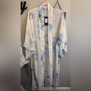 Floral Blue Kimono Top